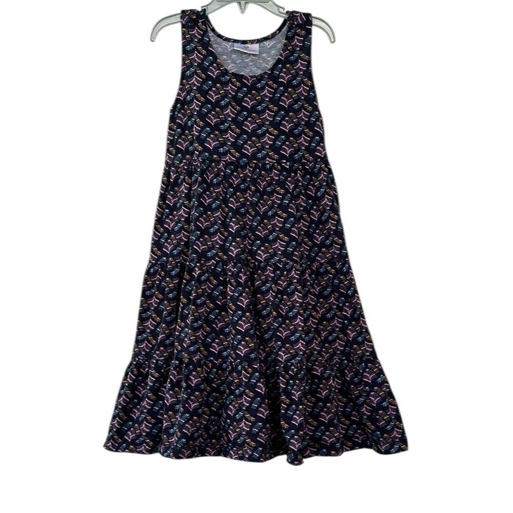 Hanna Andersson Girls Racerback Sleeveless Tiered Skater Dress Size 120 (6-7)